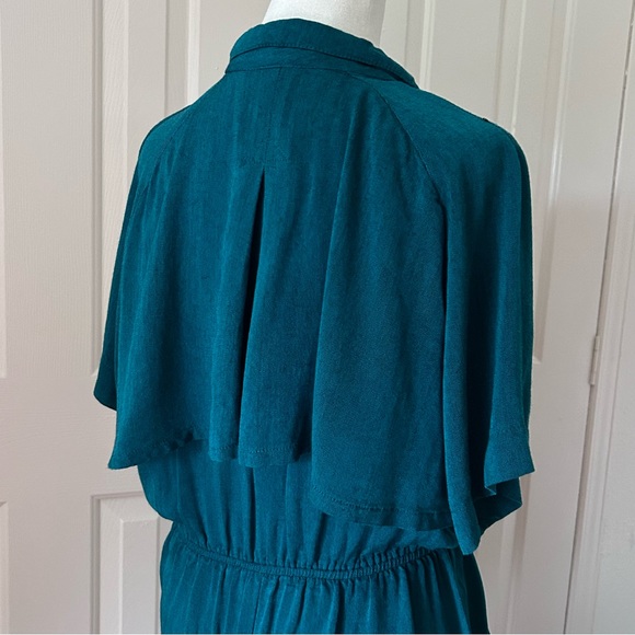 VTG Danny & Nicole New York | Teal Green Collared Dress w/ Big Pockets | Size 8 - Picture 5 of 16